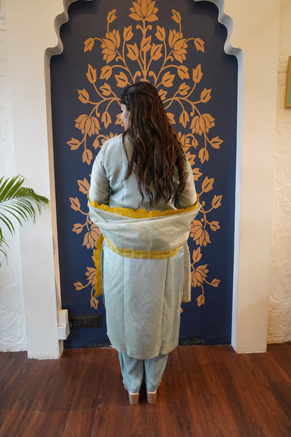 Ice Blue Elegant Suit Set