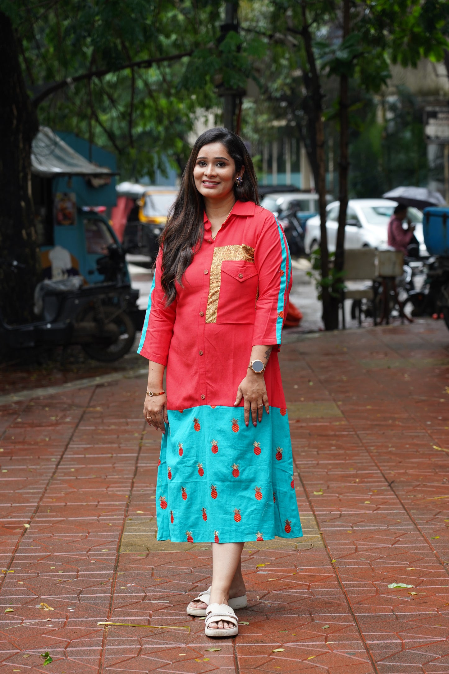 Coral Breeze Fusion Dress