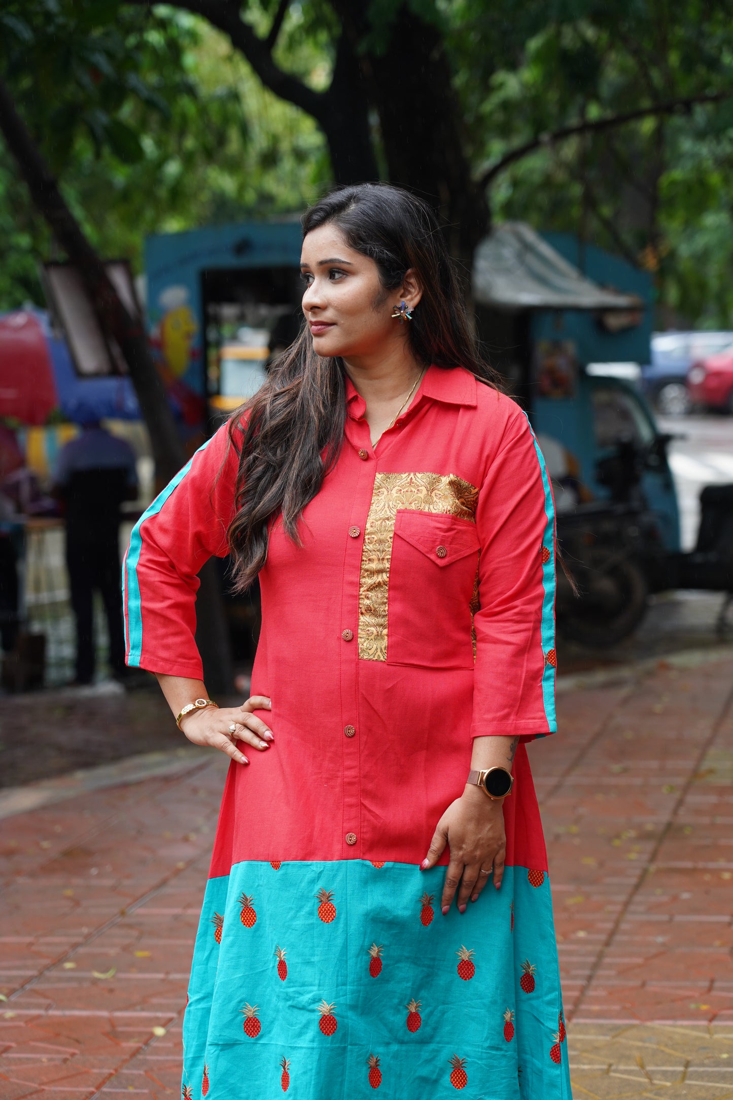 Coral Breeze Fusion Dress