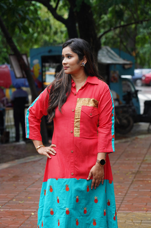 Coral Breeze Fusion Dress