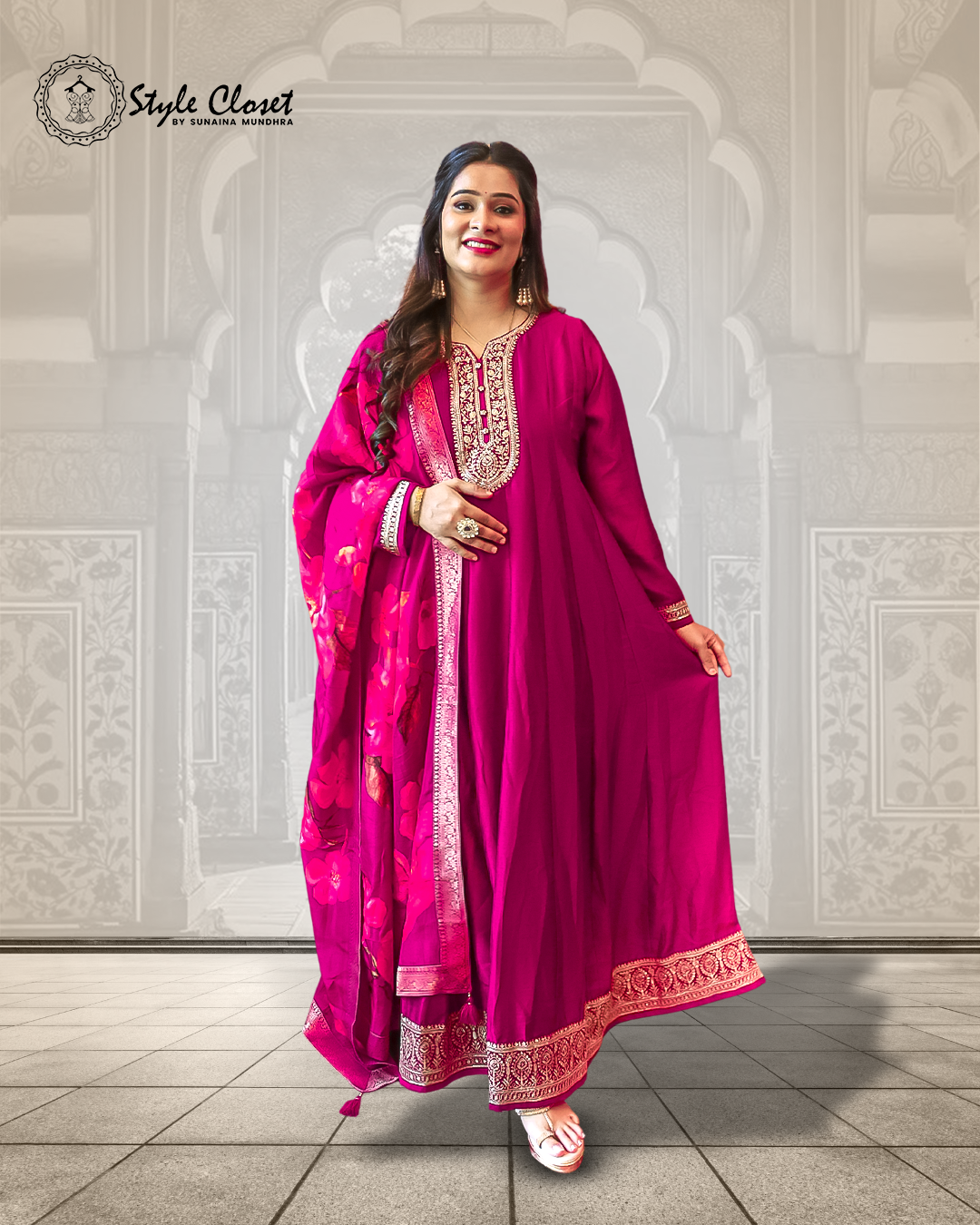 Magenta Anarkai Kurta Set