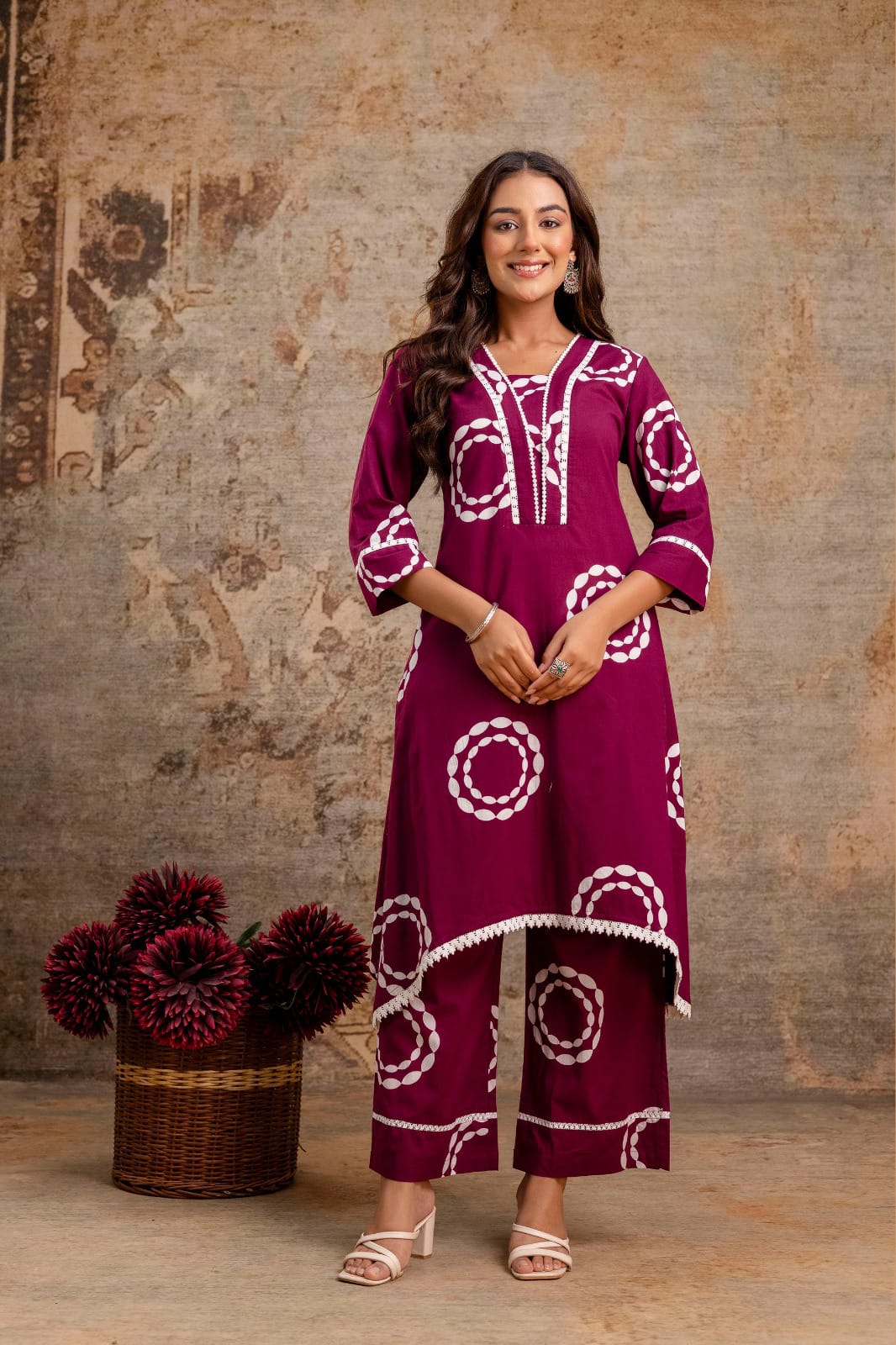 Printed Kite Shaped Kurta Set