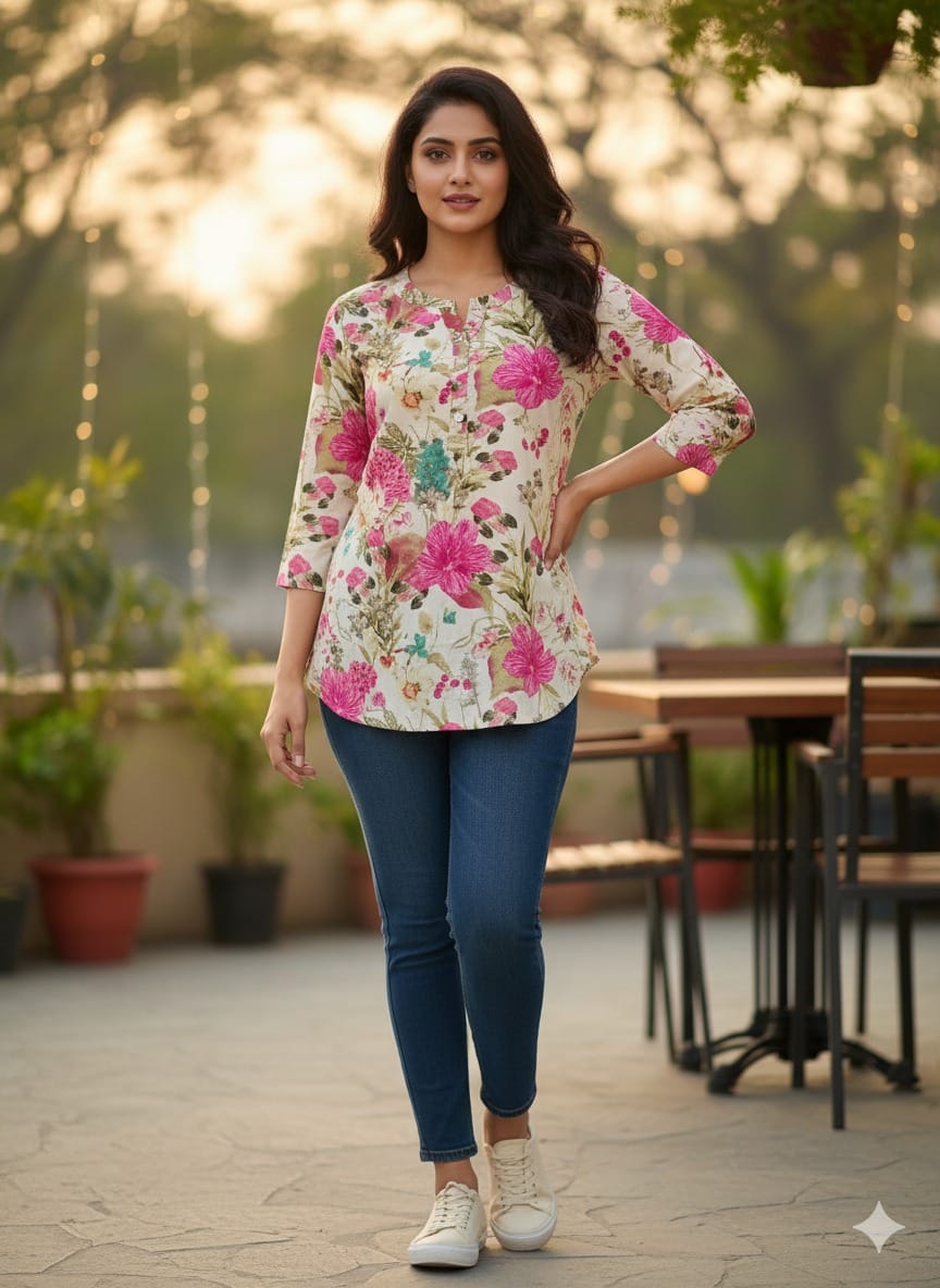 Floral Short Kurta