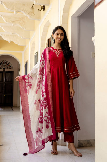 Flared Anarkali 3 Piece Kurta Set