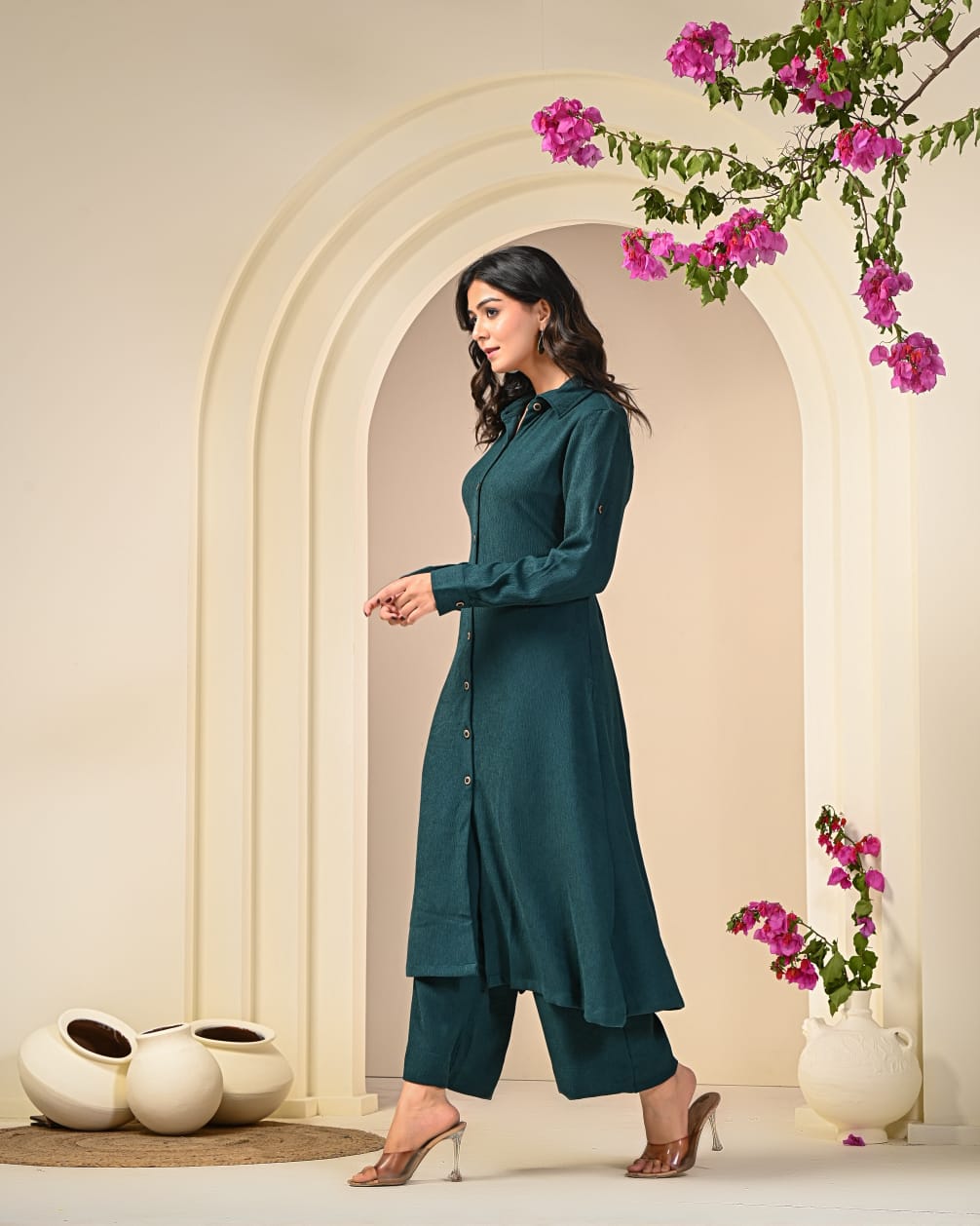 Textured Button-Down Co-ord Set