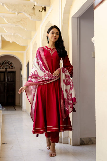 Flared Anarkali 3 Piece Kurta Set