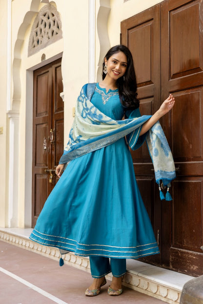 Flared Anarkali 3 Piece Kurta Set