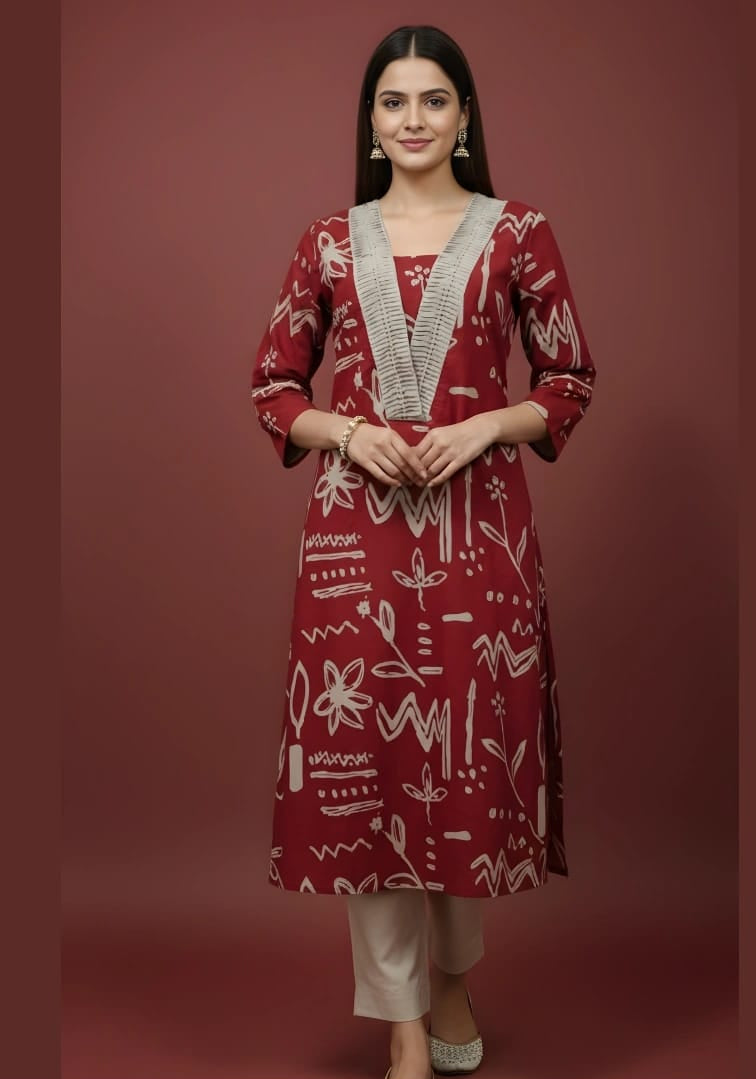The Pleat-Neck Kurta Set