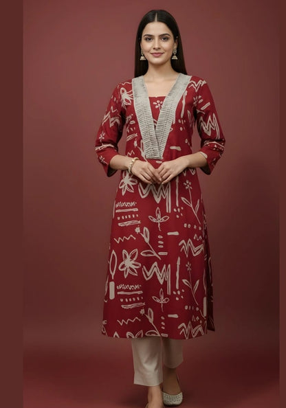 The Pleat-Neck Kurta Set