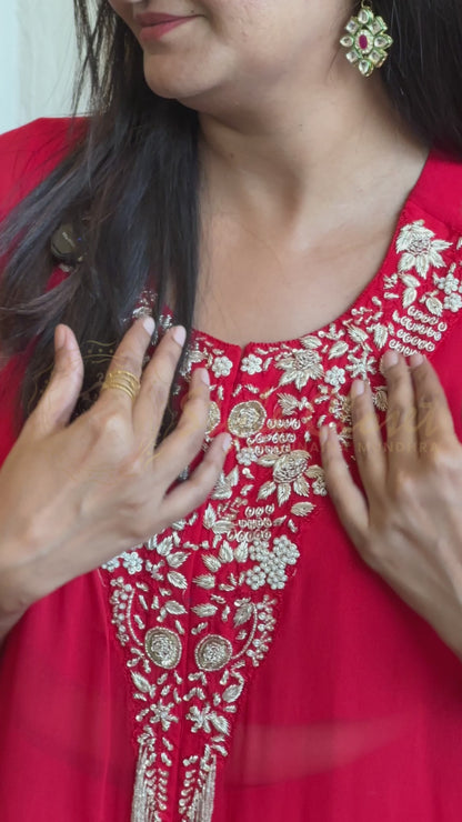 Red Royale Kaftan Suit